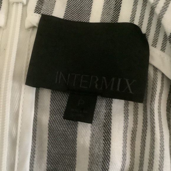 Intermix Gwen Soft Cotton Gray Striped Cropped Cutout Jumpsuit XS - Picture 9 of 9
